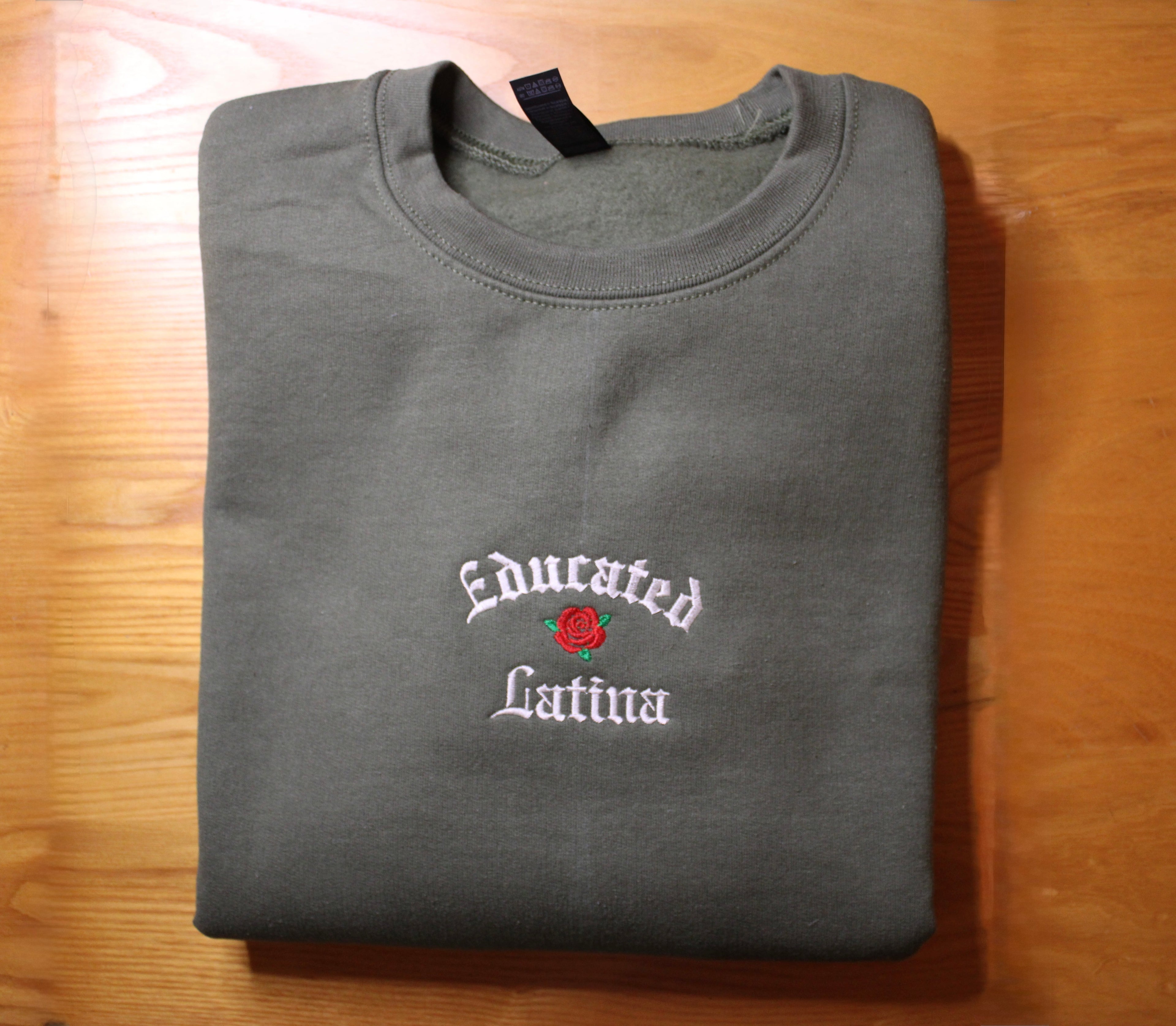 Educated Latina Embroidered Sweater