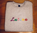 Color Latina embroidered sweater